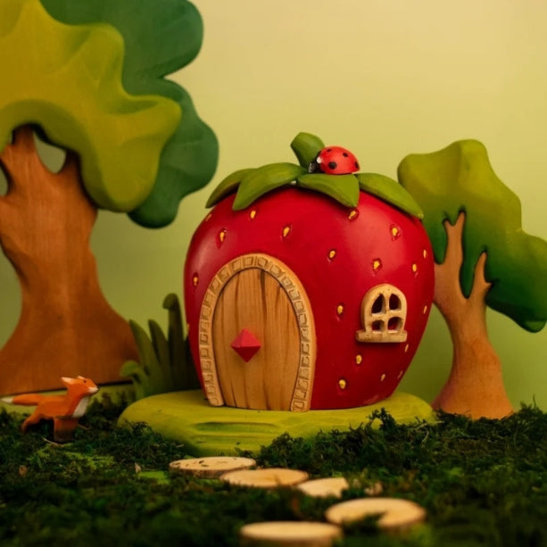 Bumbu Toys | 羅馬尼亞場景與動物木玩- 草莓小屋