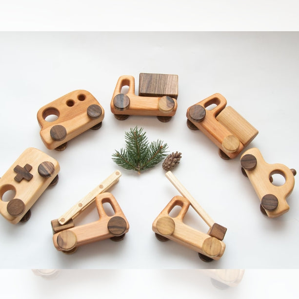 DKwoodentoysUA | 車車木玩-交通工具7件組