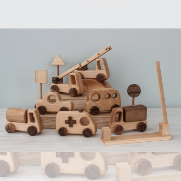 DKwoodentoysUA | 車車木玩-交通工具7件組